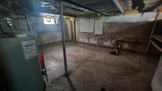 basement with gas water heater