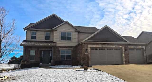 view of front of house with a garage