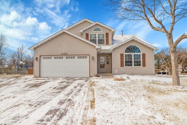 front of property featuring a garage