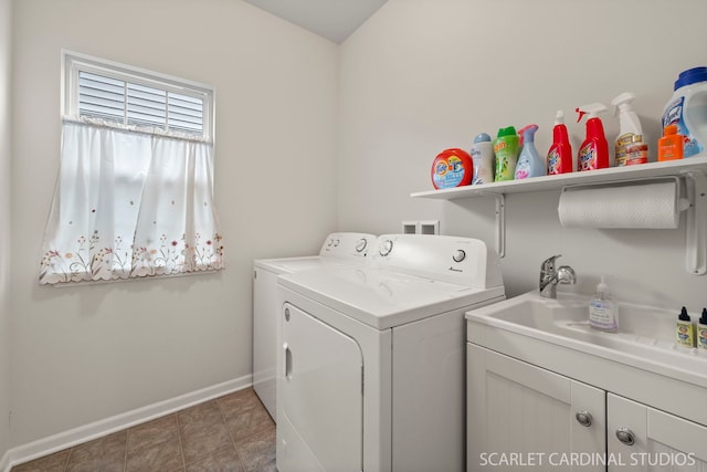 laundry area featuring washing machine and dryer