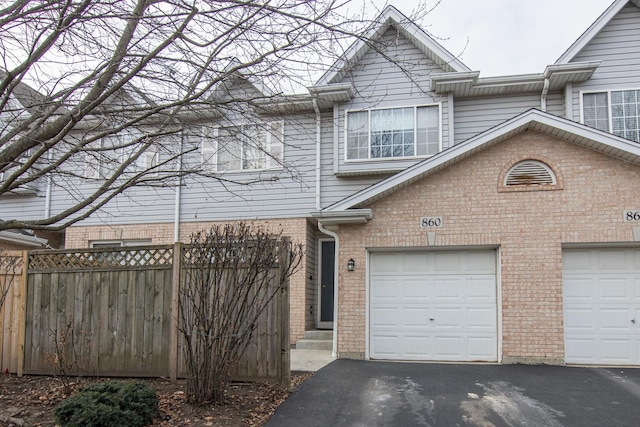 view of property featuring a garage