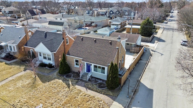 bird's eye view with a residential view