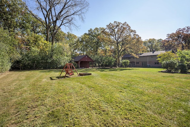 view of yard featuring a playground