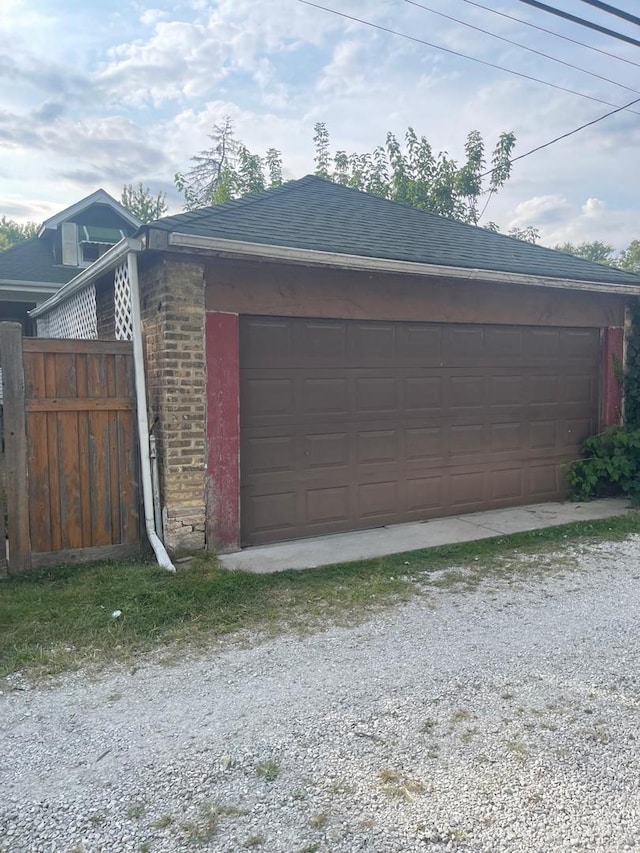 view of garage