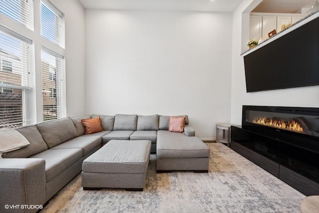 living room featuring a wealth of natural light