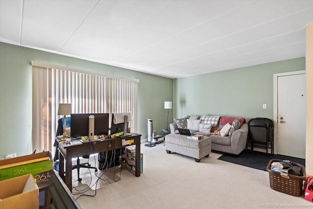 living room featuring carpet