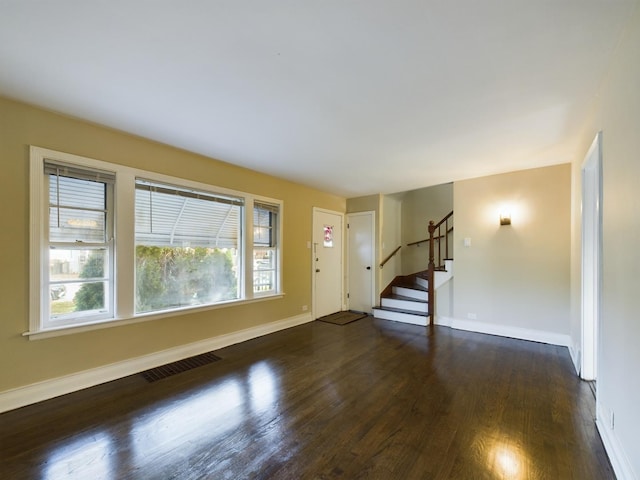 interior space featuring dark hardwood / wood-style floors