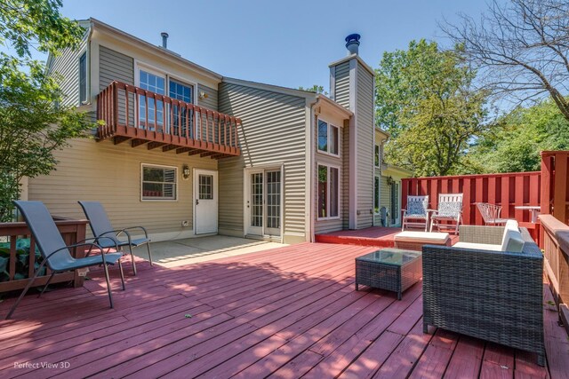 deck featuring an outdoor living space