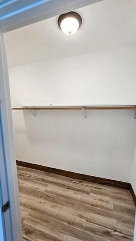 spacious closet featuring hardwood / wood-style flooring