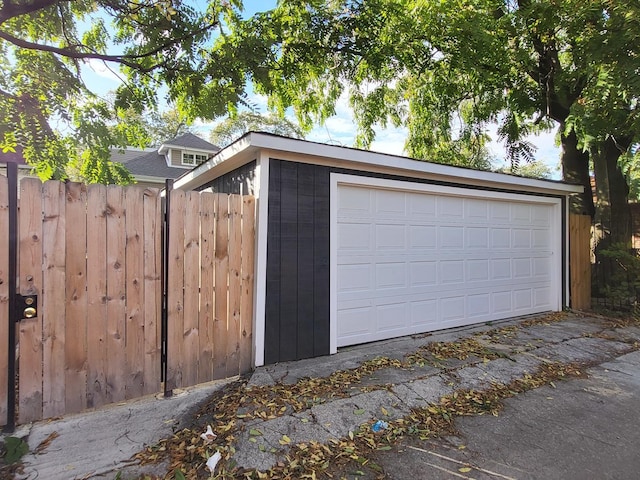 view of garage