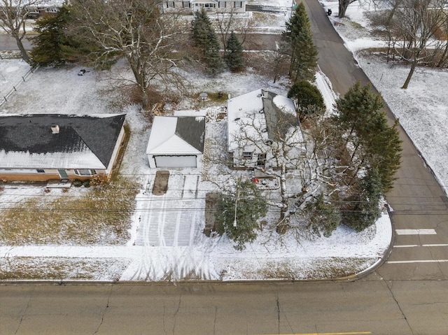 view of snowy aerial view