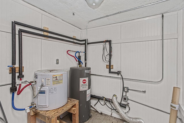 utility room with water heater