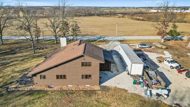 bird's eye view with a rural view