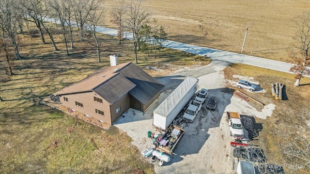 aerial view featuring a rural view