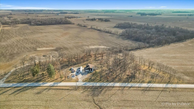 drone / aerial view featuring a rural view