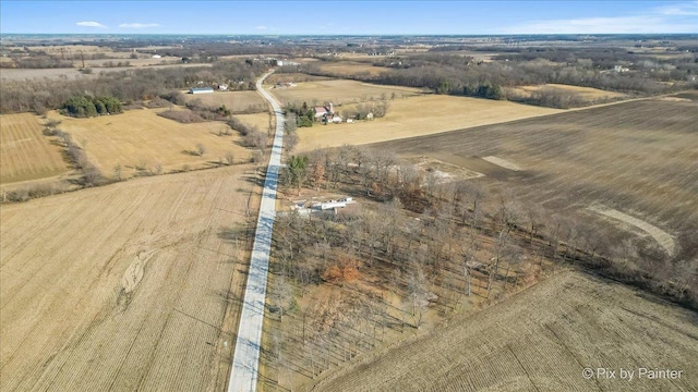 drone / aerial view with a rural view