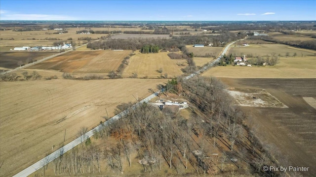 bird's eye view featuring a rural view