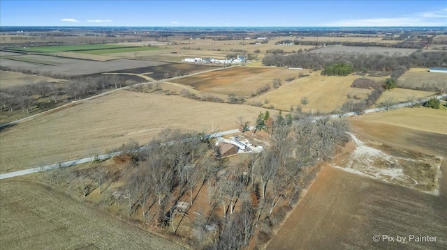 aerial view with a rural view