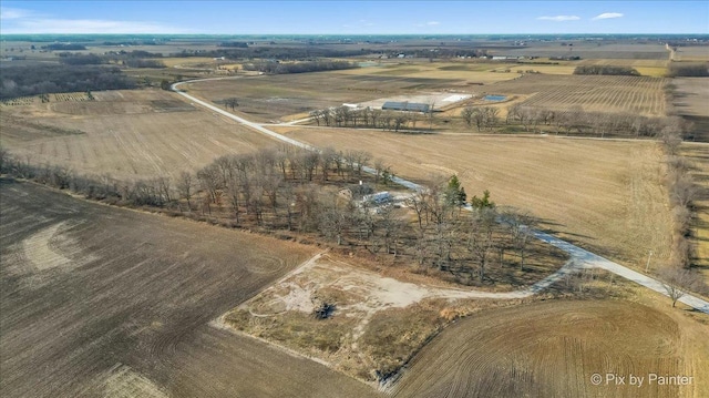 aerial view featuring a rural view