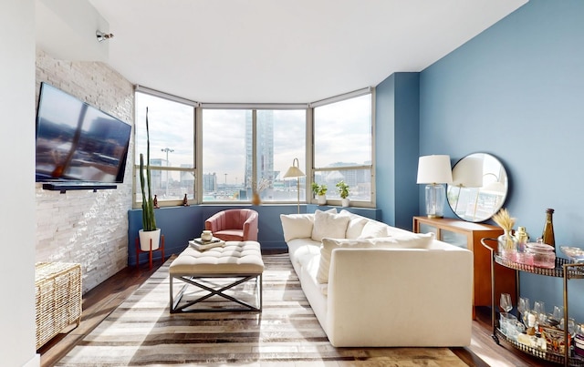 living room featuring hardwood / wood-style flooring