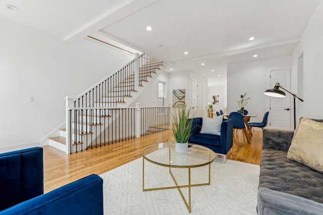 living room featuring wood-type flooring