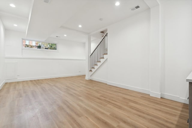 interior space featuring light wood-type flooring