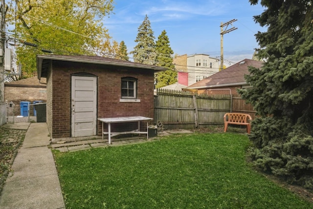 exterior space with an outbuilding