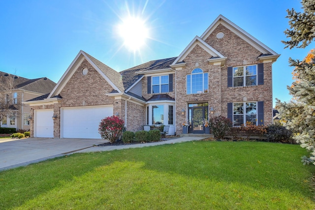 view of front of house with a front lawn