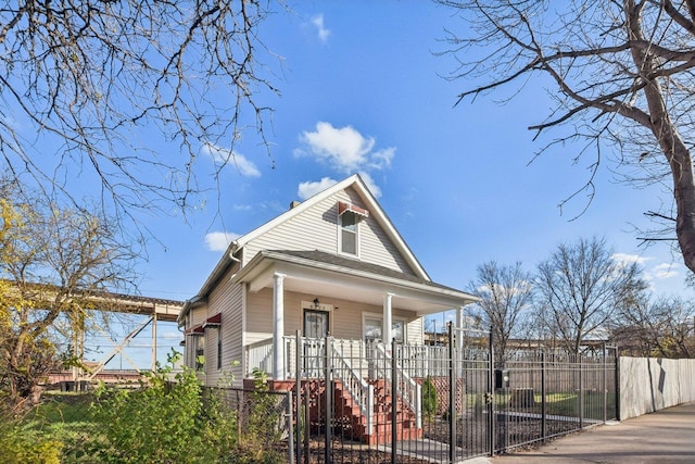 bungalow featuring covered porch