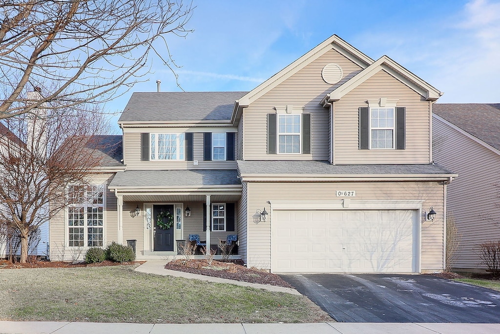 view of property featuring a garage