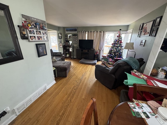 living room featuring hardwood / wood-style floors