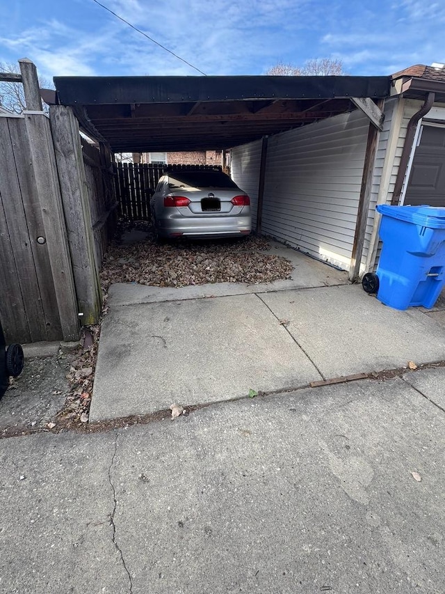 view of car parking with a carport