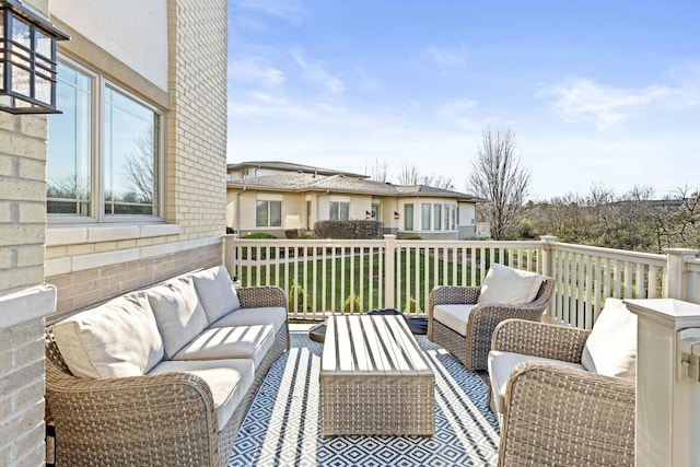 deck with outdoor lounge area