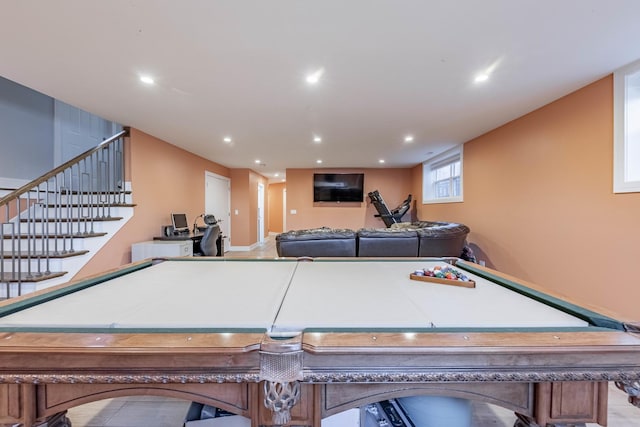 playroom with billiards