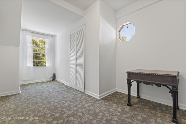 interior space featuring vaulted ceiling