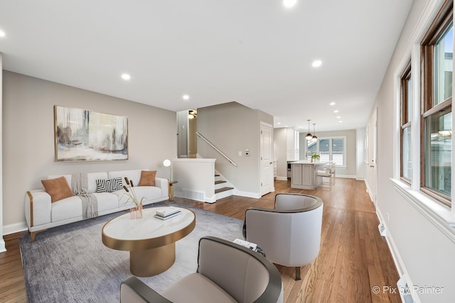 living room featuring hardwood / wood-style flooring