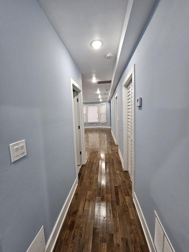 hall featuring dark hardwood / wood-style flooring