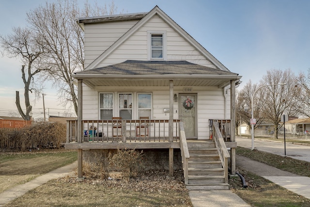 view of front of home with covered porch