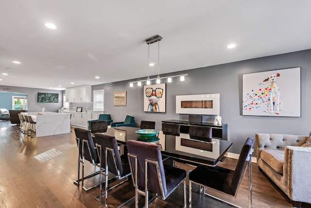 111 N Kenilworth Ave, Mount Prospect, IL 60056 - dining area with recessed lighting and dark wood-type flooring