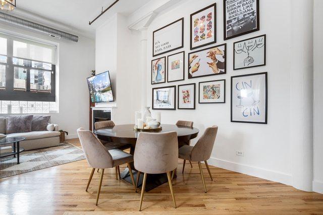 dining space featuring light hardwood / wood-style flooring