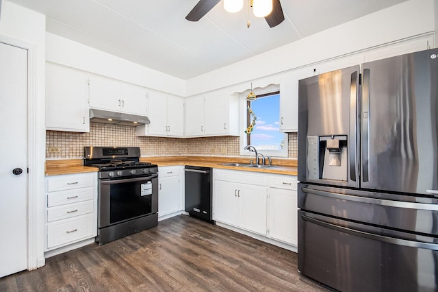 kitchen with sink, white cabinetry, appliances with stainless steel finishes, and tasteful backsplash