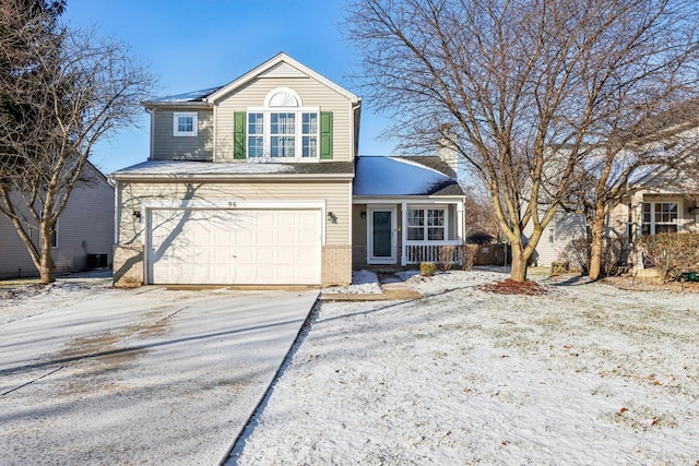 front of property featuring a garage