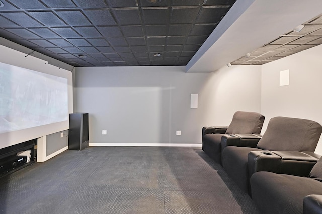 3430 Sandstone Ct, Lake In The Hills, IL 60156 - home theater featuring baseboards and dark colored carpet