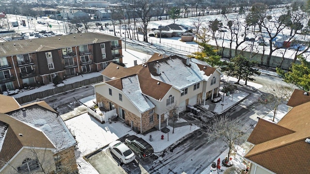 view of snowy aerial view