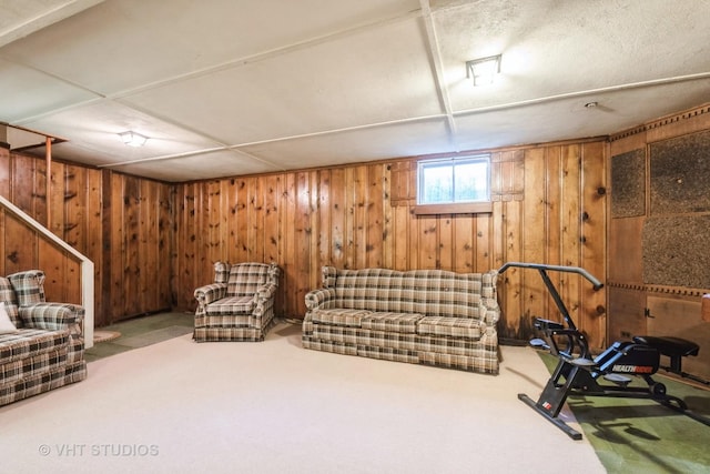 exercise room with carpet