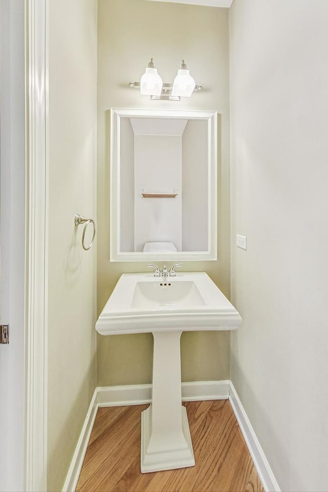 bathroom featuring hardwood / wood-style flooring