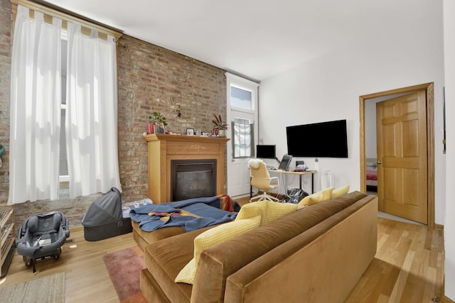 living room featuring light hardwood / wood-style flooring