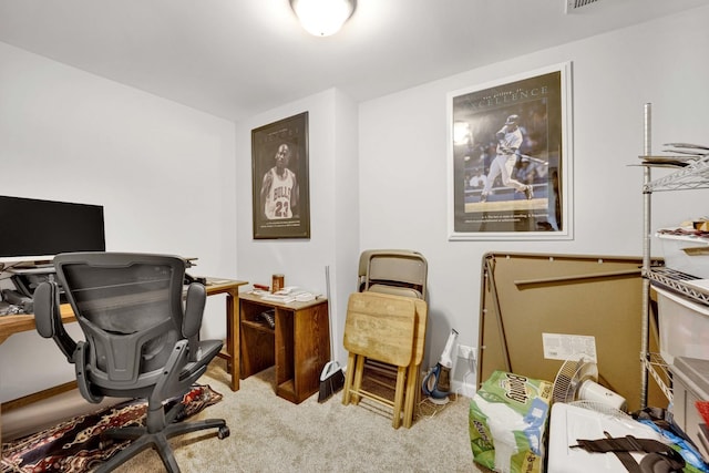 office area featuring carpet floors