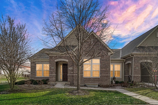 view of front of house with a yard