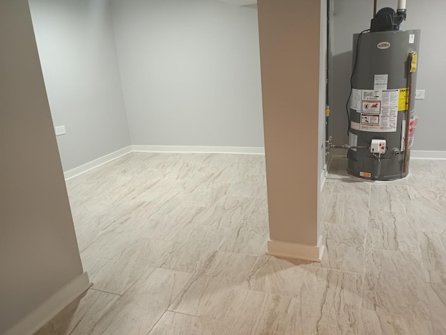 basement with water heater